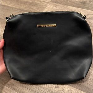 Steve Madden Black Shoulder Bag with Gold Details
